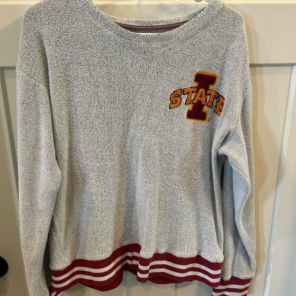 Gray and Red Iowa State Sweater